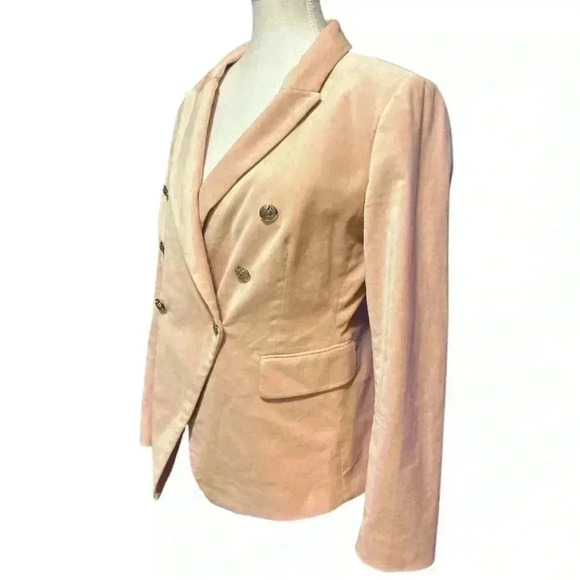 White House Black Market Pink Velvet Studio Blazer Size 6 - Picture 6 of 13